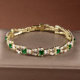 Bracelet Verde maille tennis | or