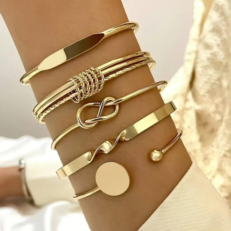 Lot de bracelets noué élégance | or