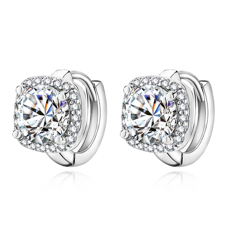 Boucles Nadine carré | or blanc