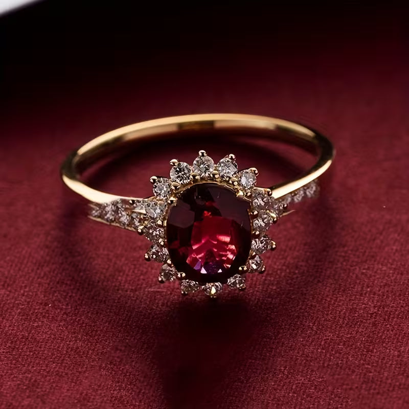 Bague Empress rouge | or