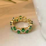 Bague Calira scintillant émeraude ouvert | or