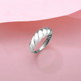 Bague Croissant | or blanc