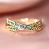 Bague émeraude mouvement | or