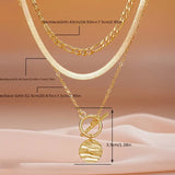 Collier Savira texturé Coin multirang | or