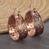 Boucles ancien floral cuivre
