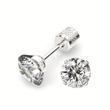 Boucles classique Solitaire | or blanc
