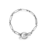 Bracelet maille T-barre | or blanc