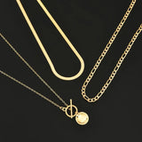 Collier Savira texturé Coin multirang | or