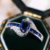 Bague saphir mouvement | or blanc