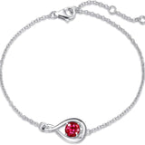 Bracelet rubis infini | or blanc