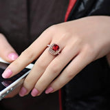 Bague rubis halo audacieux | or rose