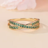 Bague émeraude mouvement | or