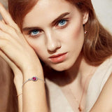 Bracelet rubis infini | or blanc