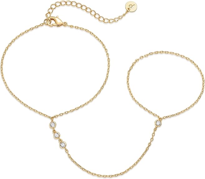 Bracelet perlé Handchain | or