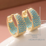 Créoles doré turquoise perlé | or