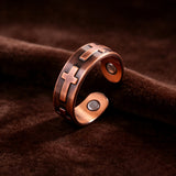 Bague croix relique cuivre