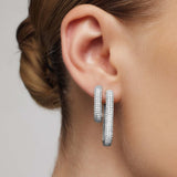 Créoles Icon Pavé | or blanc