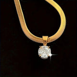 Collier élégant Rhinestone pendentif | or