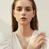 Collier pavé lettre initiale ensemble | or blanc