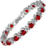 Bracelet rubis liane tennis | or blanc