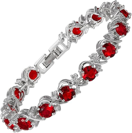 Bracelet rubis liane tennis | or blanc