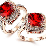 Bague rubis halo audacieux | or rose