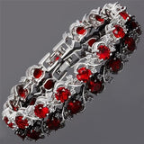 Bracelet rubis liane tennis | or blanc