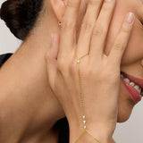 Bracelet perlé Handchain | or