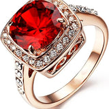Bague rubis halo audacieux | or rose