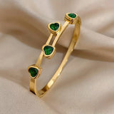 Bracelet Verde cœurs | or