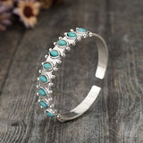 Bracelet Azmira turquoise manchette | or blanc