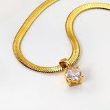 Collier élégant Rhinestone pendentif | or