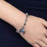 Bracelet océan cœur éclat | or blanc