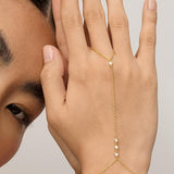 Bracelet perlé Handchain | or