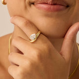 Bague ondulé promesse | or