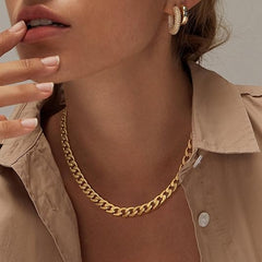 Collier massif maille cubaine | or