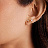 Puces pavé croix | or