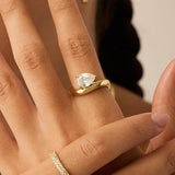 Bague ondulé promesse | or