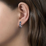 Boucles royal saphir blason | or blanc