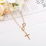 Collier éternel croix pendentif | or