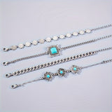 Lot de bracelets ciel pierre multirang | or blanc
