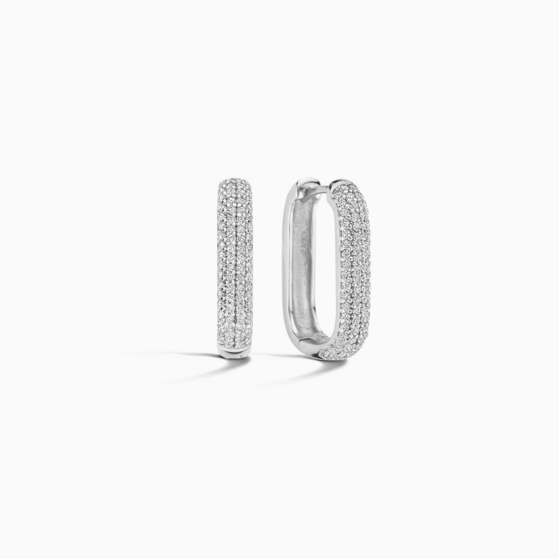 Créoles Icon Pavé | or blanc