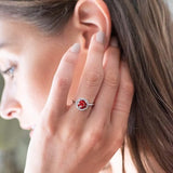 Bague carmin éclat promesse rubis | or blanc