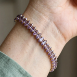 Bracelet améthyste marquise tennis | or