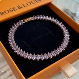 Bracelet améthyste marquise tennis | or