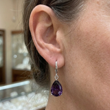 Boucles améthyste goutte | or blanc