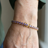 Bracelet améthyste tennis | or blanc