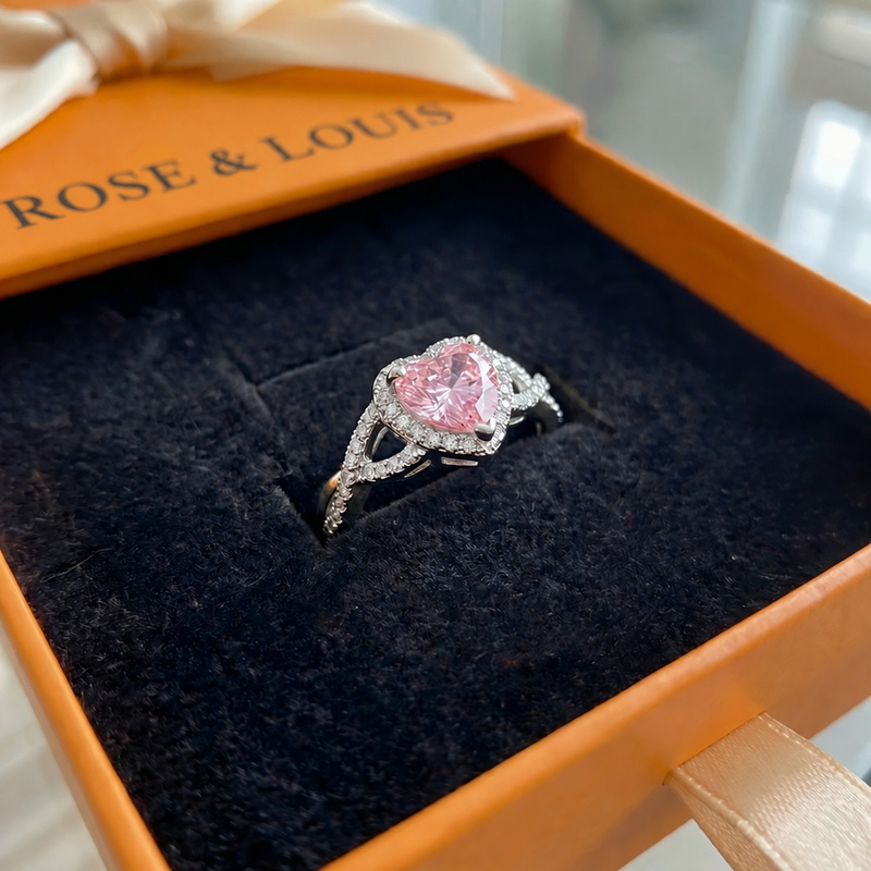 Bague Amour torsade halo | or blanc