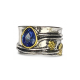 Bague bohème pierre fin Meditation | or blanc