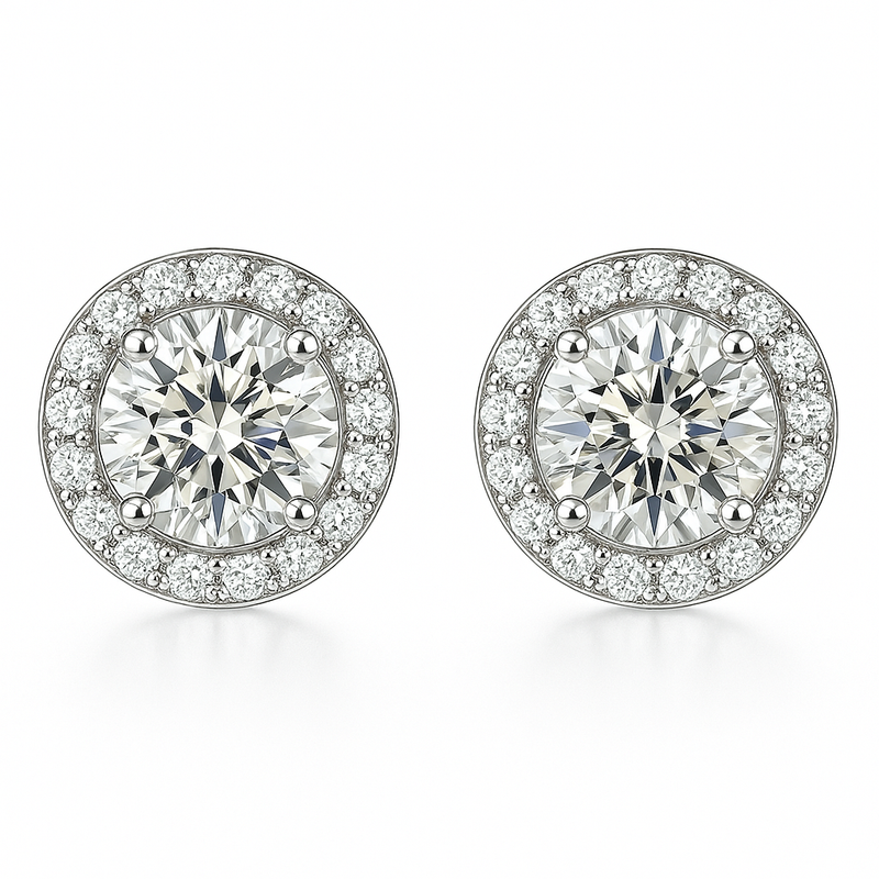 Boucles Glacé Glamour rond | or blanc